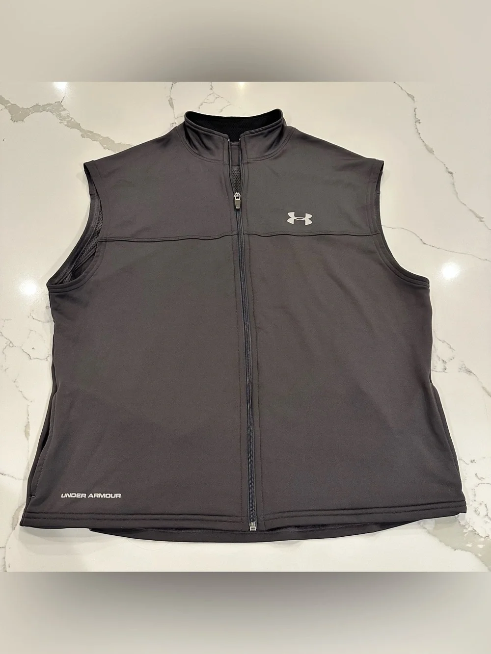 Under Armour Vest Mens XL Full Zip Grey ColdGear Outdoor Golf Athletic Gorpcore